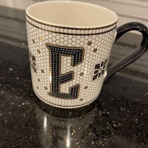 Anthropologie Bistro Tile Monogram Mug